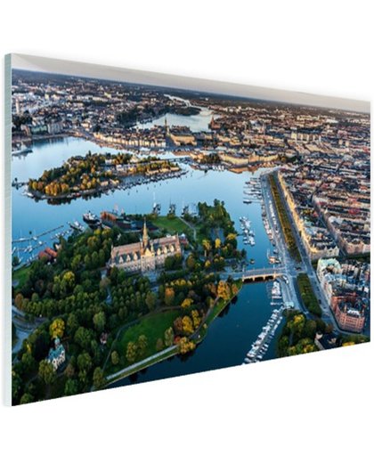 Luchtfoto van Stockholm Glas 180x120 cm - Foto print op Glas (Plexiglas wanddecoratie)
