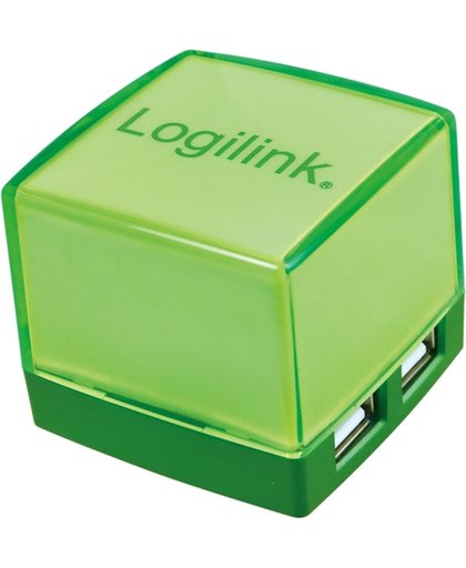 LogiLink CUBE USB 2.0 HUB 4-port, illuminated, green