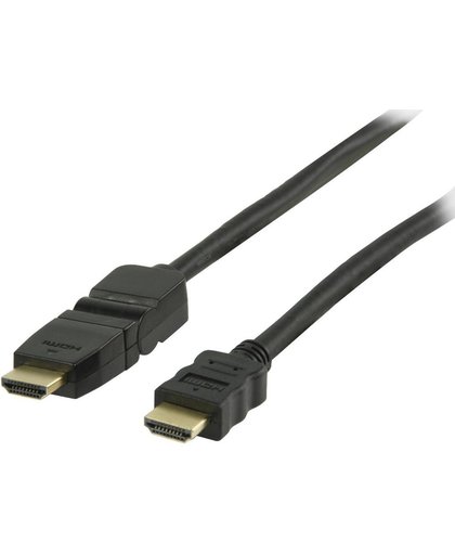 High Speed HDMI kabel met ethernet HDMI connector - HDMI connector draaibaar 2,00 m zwart