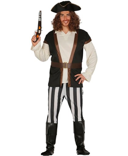 Gestreept piraat kostuum voor mannen - Verkleedkleding