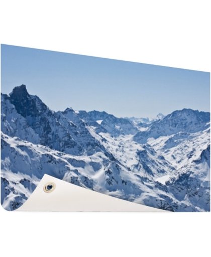 FotoCadeau.nl - Besneeuwde bergen in de winter Tuinposter 60x40 cm - Foto op Tuinposter (tuin decoratie)