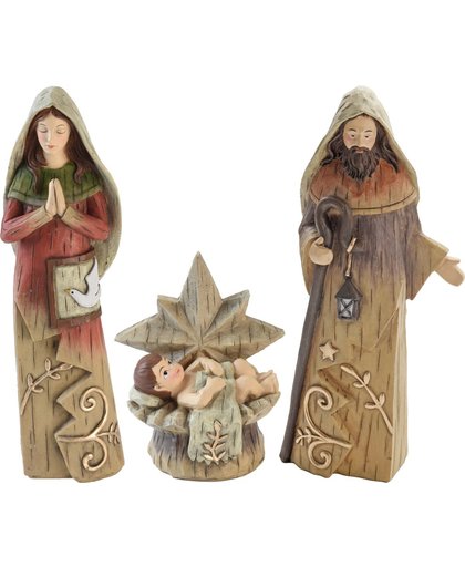Kerststalfiguren - Kerstbeeld - Jozef , Maria en kindje Jezus - H26cm - set van 3