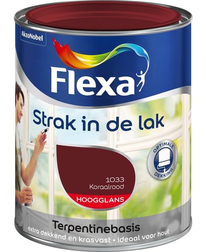 Flexa Strak In De Lak Hoogglans - Koraalrood - 0,75 liter