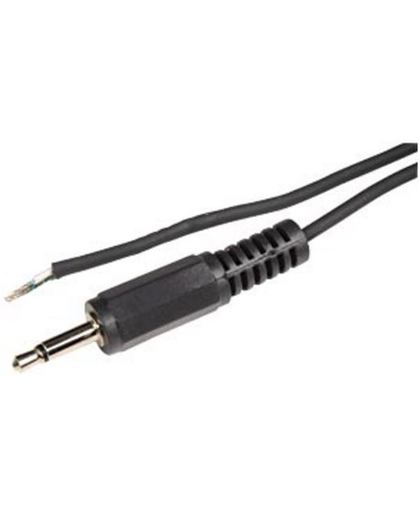 BKL 3,5mm Jack (m) mono audio kabel met open eind / zwart - 1,8 meter