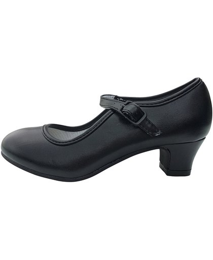 Spaanse schoenen zwart Flamenco verkleed schoenen - maat 33 (binnenmaat 21,5 cm) bij jurk