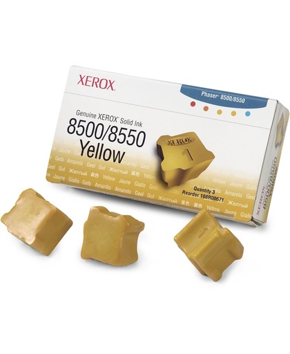 Xerox Originele Solid Ink 8500/8550 geel (3 blokjes) inkt-stick