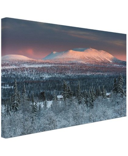 Winters berglandschap Canvas 180x120 cm - Foto print op Canvas schilderij (Wanddecoratie)
