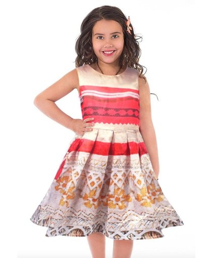 Vaiana jurk Deluxe maat 92-98 Moana Prinsessen jurk (110) + GRATIS haarbloem verkleedkleding