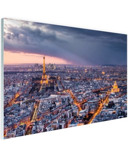 FotoCadeau.nl - Parijs vanuit de lucht Glas 90x60 cm - Foto print op Glas (Plexiglas wanddecoratie)