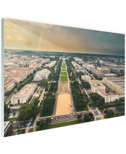 National Mall en Capitool luchtfoto Glas 180x120 cm - Foto print op Glas (Plexiglas wanddecoratie)