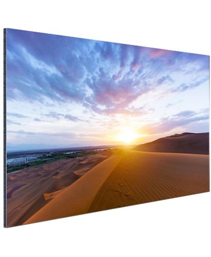 Woestijn tijdens zonsopkomst Aluminium 180x120 cm - Foto print op Aluminium (metaal wanddecoratie)