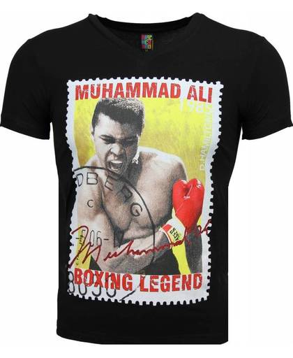 Mascherano T-shirt - Muhammad Ali Zegel Print - Zwart - Maten: XL