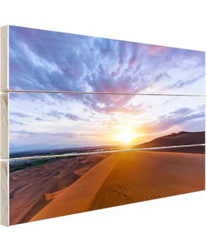 FotoCadeau.nl - Woestijn tijdens zonsopkomst Hout 80x60 cm - Foto print op Hout (Wanddecoratie)