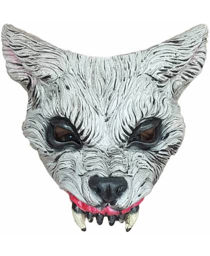 Halloween Masker Wolf Deluxe half