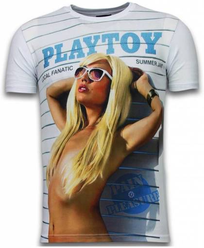 Local Fanatic Playtoy Summer Jam - Digital Rhinestone T-shirt - Wit - Maten: XL