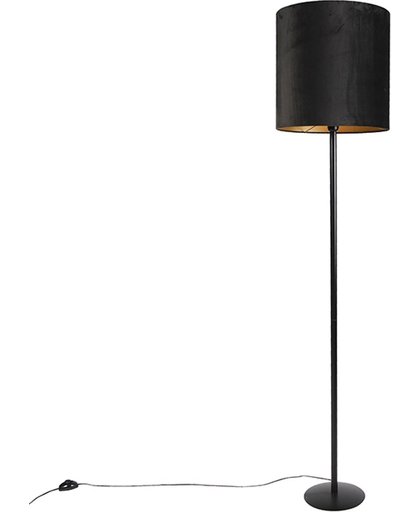QAZQA - Vloerlamp - 1 lichts - H 1790 mm - Zwart