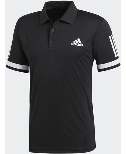 adidas Club 3 Stripes Polo Tennis Polo Heren - Black/White