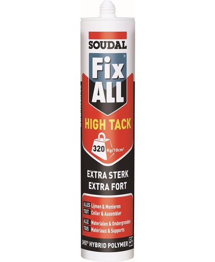 Soudal lijm 'Fix All High 'Tack' grijs 290 ml