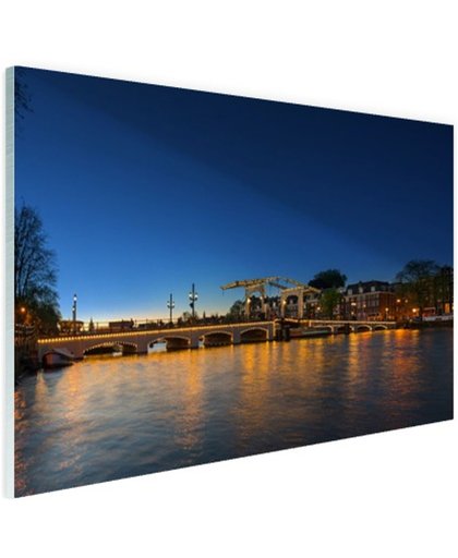 Magere brug over de Amstel Glas 180x120 cm - Foto print op Glas (Plexiglas wanddecoratie)