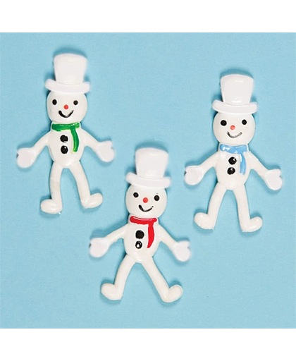 Elastische sneeuwpoppen - speelgoed/feestartikelen voor kinderen ideaal om cadeau te geven voor Kerstmis (5 stuks)