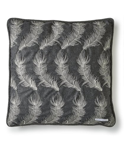 Rivièra Maison - Residenza Feather Pillow Cover 50x50 - Sierkussen - Grijs; Beige; Polyester; Wol