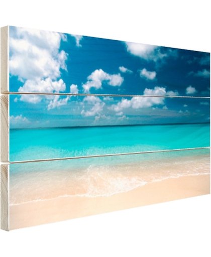 FotoCadeau.nl - Knip Strand op Curacao Hout 80x60 cm - Foto print op Hout (Wanddecoratie)