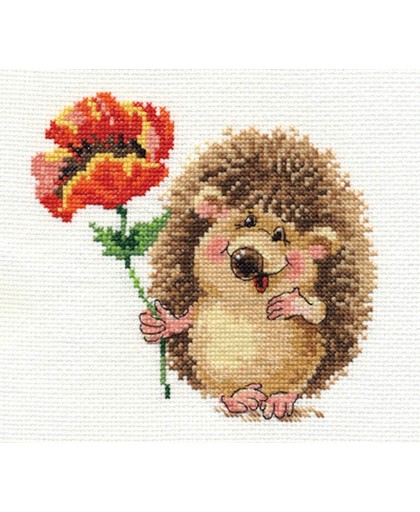 Borduurpakket Hedgehog with Poppy - Alisa