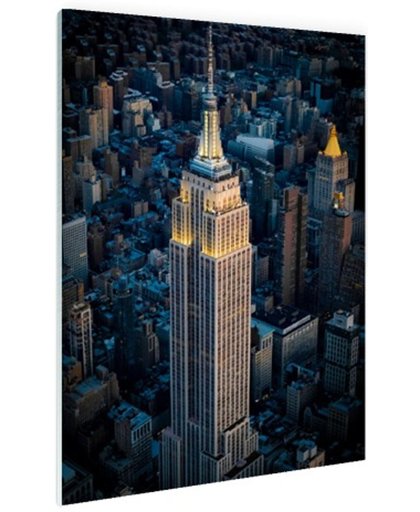 FotoCadeau.nl - Empire State Building Manhattan NY Glas 80x120 cm - Foto print op Glas (Plexiglas wanddecoratie)