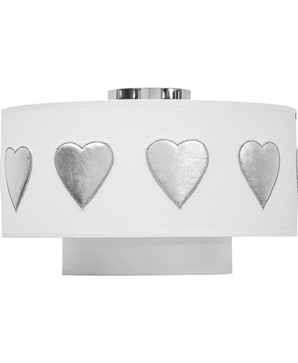 Taftan - Plafondlamp - Hartjes Zilver - wit - Ø 35 cm