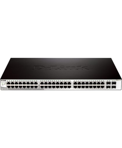 D-Link DGS-1210-52P Beheerde netwerkswitch L2 Gigabit Ethernet (10/100/1000) Power over Ethernet (PoE) 1U Zwart, Wit netwerk-switch