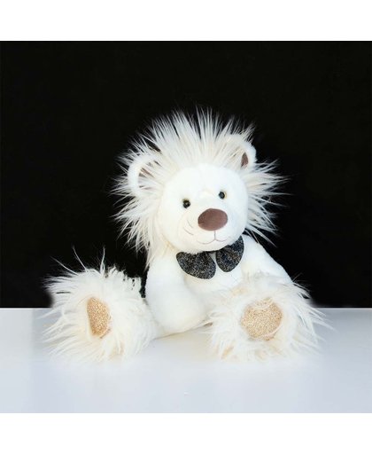 Witte knuffel leeuw met glitters, leeuwen knuffel, luxe leeuwen knuffel met glitters, 30 cm,  Dou Dou et Compagnie.