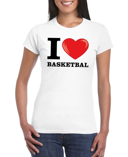 I love basketbal t-shirt wit dames XL