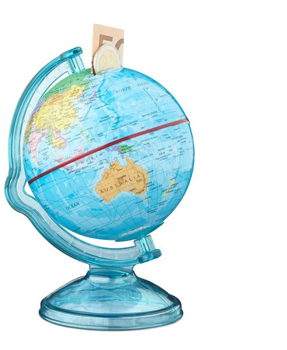 relaxdays - spaardoos wereldbol - spaarvarken - spaargeld globe - wereldkaart