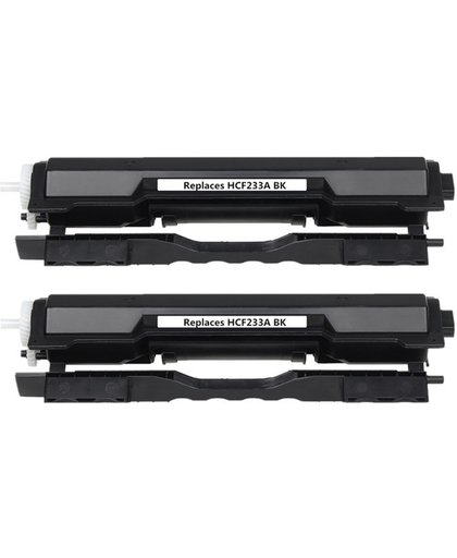 Merkloos - Tonercartridge / Alternatief voor HP CF233A Compatible met HP LaserJet Ultra M106w, HP LaserJet Ultra MFP M134fn/134a - Zwart, 2-Pack