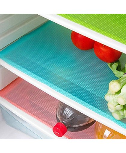 Set van 4 Anti-slip koelkast mat Blauw