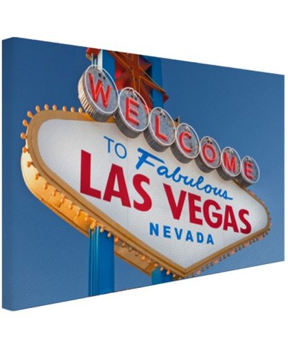 Welkomsbord Las Vegas Canvas 180x120 cm - Foto print op Canvas schilderij (Wanddecoratie)