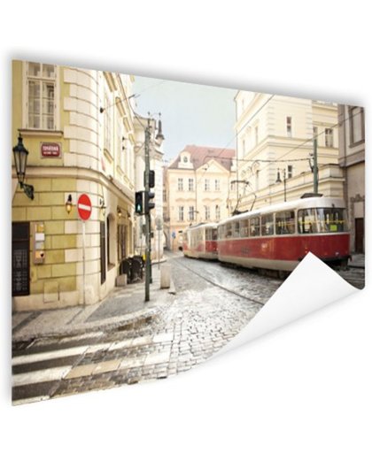 FotoCadeau.nl - Tram in Praag Poster 180x120 cm - Foto print op Poster (wanddecoratie)