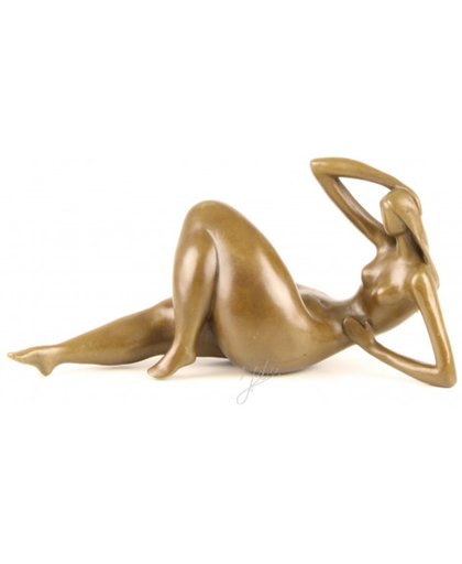 Bronzen sculptuur met vrouwelijk naakt