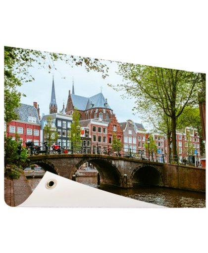 Gracht centrum van Amsterdam Tuinposter 200x100 cm - Foto op Tuinposter (tuin decoratie)