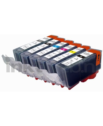 Merkloos - Inktcartridge / Alternatief voor de Canon BCI-3eBK / BCI-6 / Zwart / Kleur