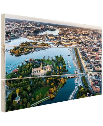 FotoCadeau.nl - Luchtfoto van Stockholm Hout 80x60 cm - Foto print op Hout (Wanddecoratie)