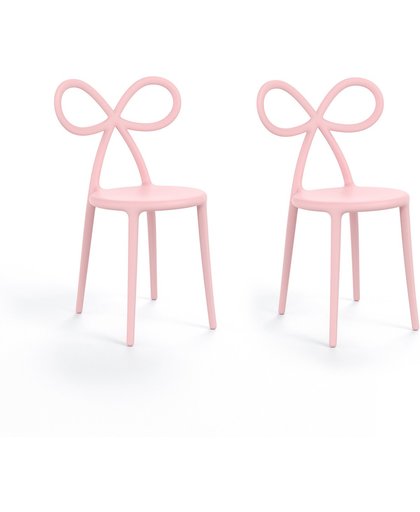 Qeeboo Ribbon Chair Pink- set van 2 stuks