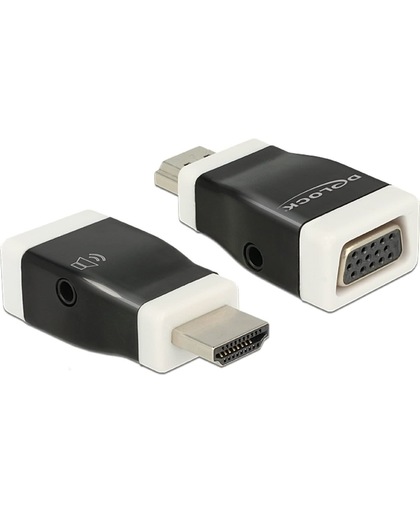 DeLOCK 65586 HDMI-A VGA Zwart, Wit kabeladapter/verloopstukje