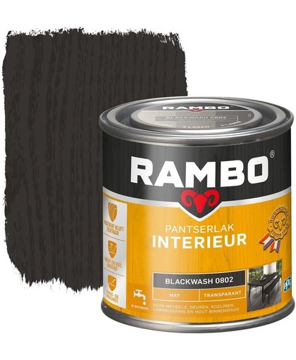 Rambo Pantserlak Interieur Transparant Mat Blackwash 0802-0,75 Ltr