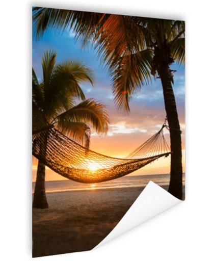 FotoCadeau.nl - Hangmat op het Caribische strand Poster 60x90 cm - Foto print op Poster (wanddecoratie)