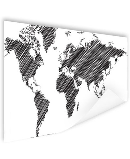 Wereldkaart met gekraste landen Poster 180x120