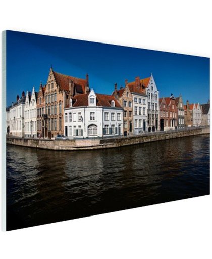 FotoCadeau.nl - Huizen langs een kanaal Glas 120x80 cm - Foto print op Glas (Plexiglas wanddecoratie)