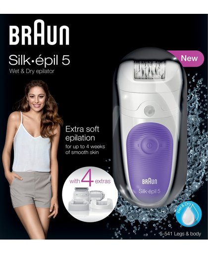 Braun Silk-épil 5-541 - 2in1 nat & droog epilator & 4 extra's, waaronder een ladyshave scheerhoofd