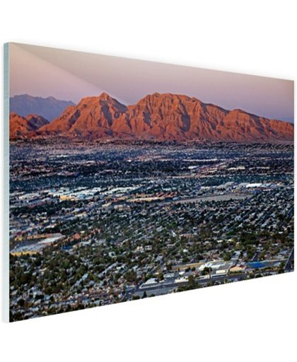 FotoCadeau.nl - Las Vegas en omgeving Glas 90x60 cm - Foto print op Glas (Plexiglas wanddecoratie)