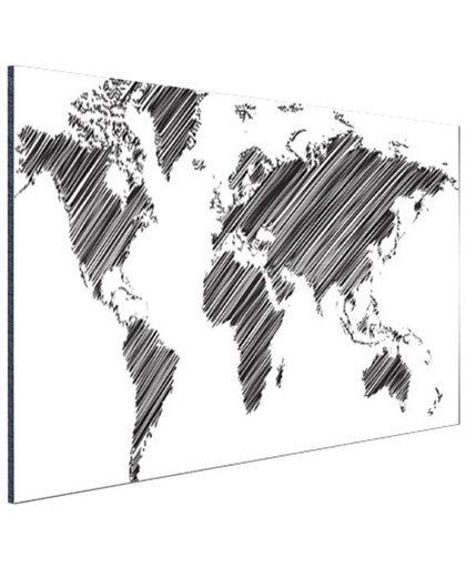 Wereldkaart met gekraste landen Aluminium 30x20